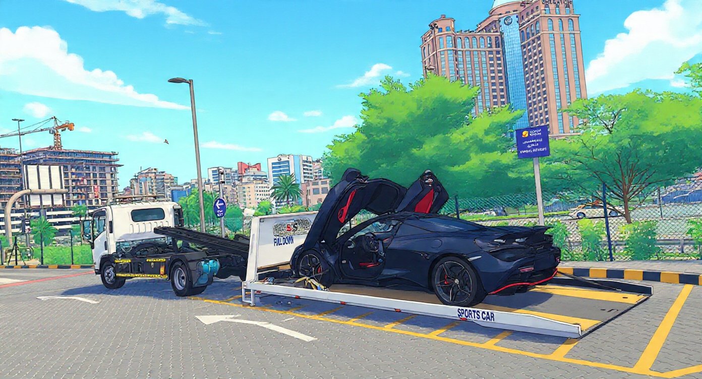 Sports car recovery Dubai — McLaren supercar flatbed